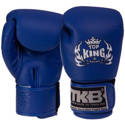Перчатки боксерские кожаные детские на липучке TOP KING TKBGKC (р-р S-L, цвета в ассортименте) TKBGKC_Синий_S фото