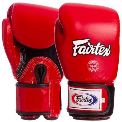 Перчатки боксерские кожаные FAIRTEX BGV1 (размер 10-18oz, цвета в ассортименте) BGV1_Красный_18_унции фото