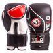 Перчатки боксерские кожаные на липучке VELO VL-8188 (р-р 10-12oz, цвета в ассортименте) VL-8188_Черный-красный_10_унции фото