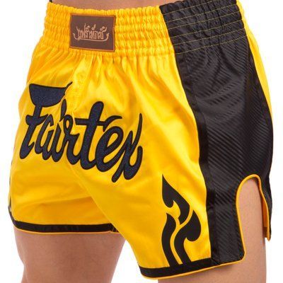 Шорты для тайского бокса и кикбоксинга FAIRTEX BS1701 YELLOW/BLACK (сатин, нейлон, р-р M-XL, желтый-черный) BS1703-5 BS1701_M фото