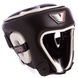 Шлем боксерский открытый с усиленной защитой макушки кожаный VELO VL-8195 (р-р M-XL, цвета в ассортименте) VL-8195_Черный_M фото