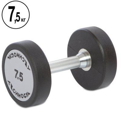 Гантель цілісна професійна TECHNOGYM TG-1834-7_5 1шт 7,5кг чорний-сірий TG-1834-7_5 фото