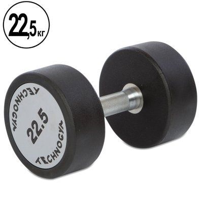 Гантель цілісна професійна TECHNOGYM TG-1834-22_5 1шт 22,5кг чорний-сірий TG-1834-22_5 фото