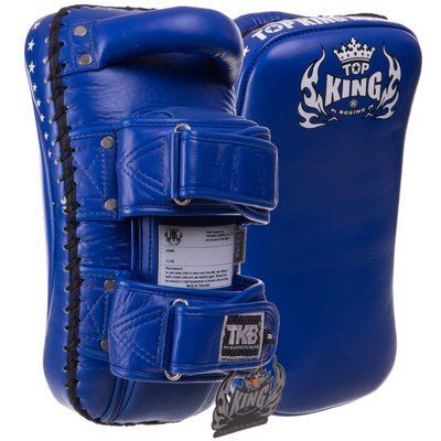 Пады для тайского бокса Тай-пэды из натуральной кожи (2шт) TOP KING Super TKKPS-CV-M (поддержка для рук, р-р M 36х18х9см, цвета в ассортименте) TKKPS-CV-M_Синий фото