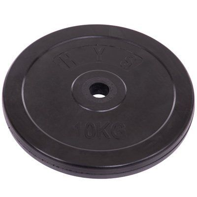 Диски для штанги обгумовані SHUANG CAI SPORTS TA-1445-10S 30мм 10кг чорний TA-1445-10S фото
