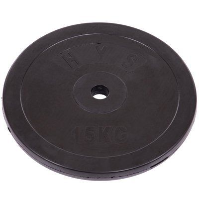 Диски для штанги обгумовані SHUANG CAI SPORTS TA-1446-15S 30мм 15кг чорний TA-1446-15S фото