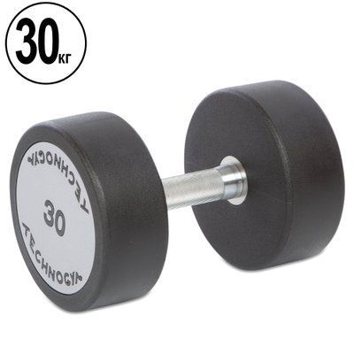Гантель цілісна професійна TECHNOGYM TG-1834-30 1шт 30кг чорний-сірий TG-1834-30 фото